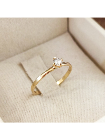 Anel Tradicional de Noivado em Ouro 18K Neumond Joias